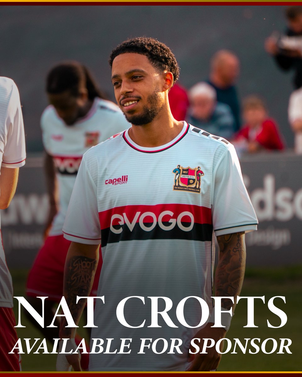 sheffieldfc's tweet image. Our new forward, Nat Crofts, is available to be sponsored ahead of the 2025/26 campaign! 💥
Get in contact with Rob@sheffieldfc.com if interested!
#TheWorldsFirst