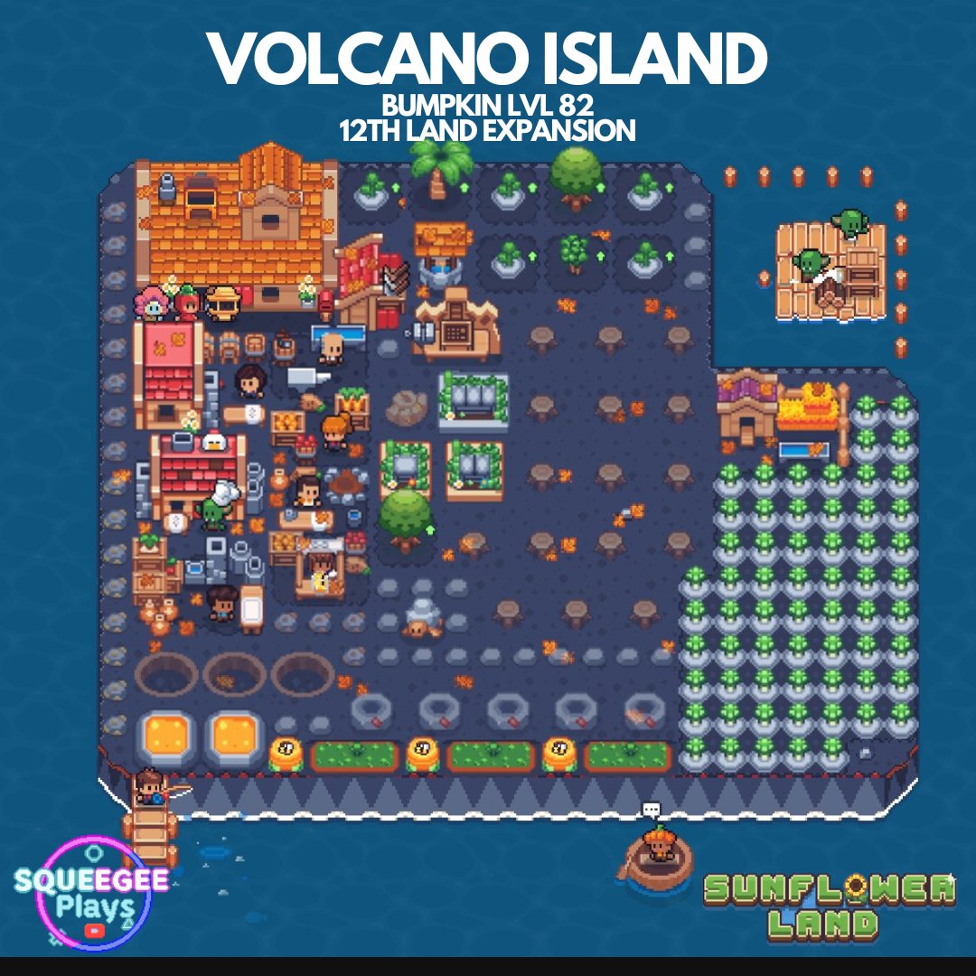 Squeegee_Plays's tweet image. 🌋 VOLCANO ISLAND (12/30 Expansion)
Will be chilling here for the next few months.
Here's why:
🌋It will require lots of XP to level-up bumpkin
🌋Our Faction Pet now sleeps (no XP Boost)
🌋Need to stock up some foods
🌋Gather up more Resources
#SunflowerLandFarm…