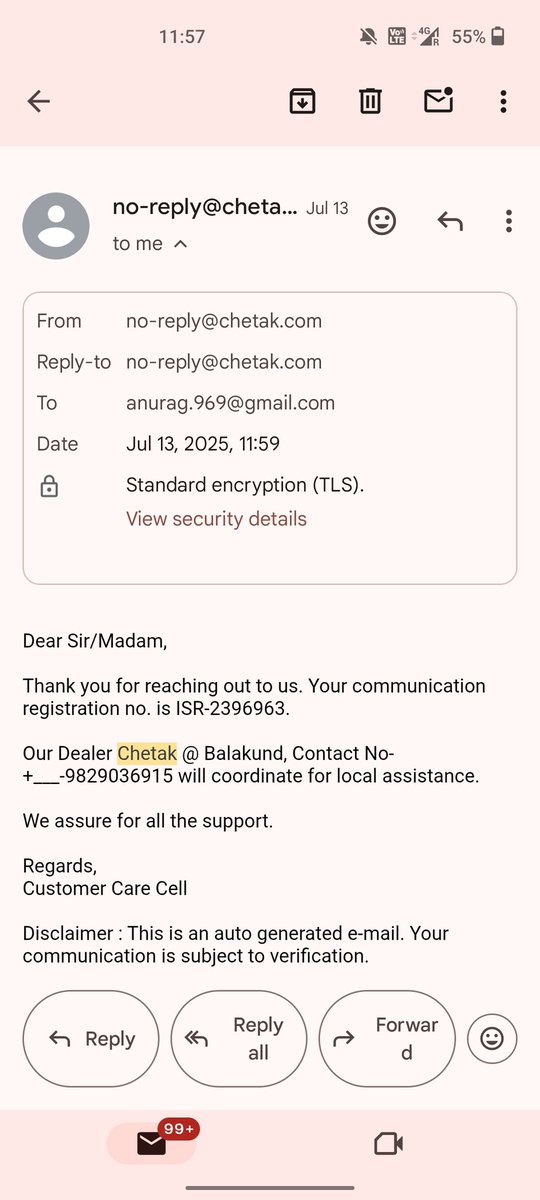 andy05687's tweet photo. @chetakelectric @chetakofficial

Bad experience facing with New bajaj chetak electric... I will recommend not to buy this scooter because they do not provide such after sale services to the customer.
My scooter is at the workshop from 15 days and still they're unable to repair it https://t.co/yCm5MaiHuO