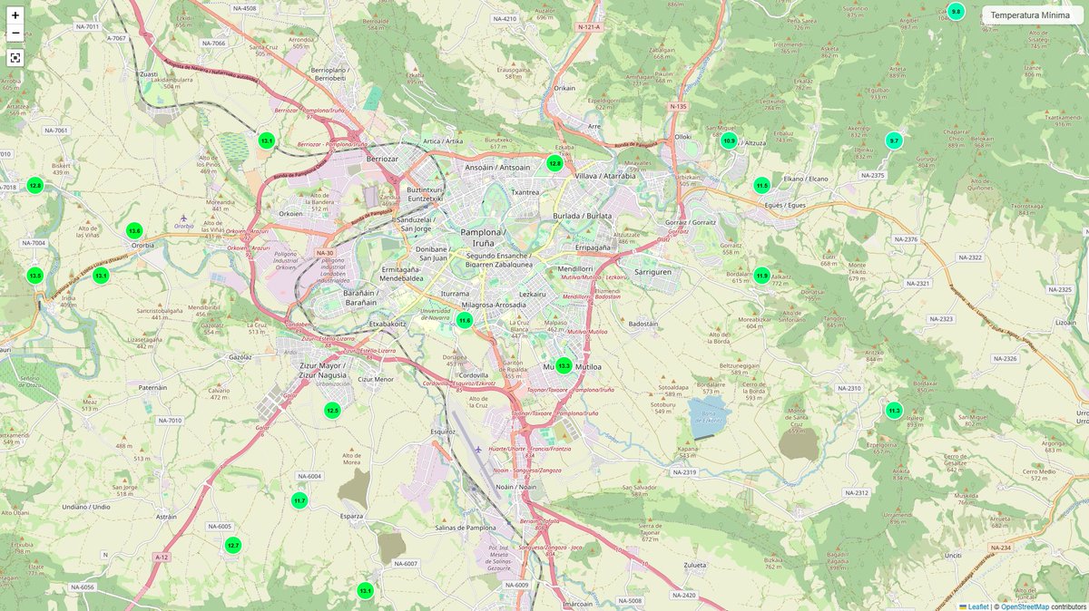 Meteonavarra_'s tweet image. Buenos días, 12-13ºC de mínima por Pamplona, la máxima subirá a unos 24-25ºC. Nos espera una semana en general fría para la época a excepción de mañana martes cuando podríamos superar los 30ºC en buena parte de la mitad sur de Navarra. Desde el miércoles bajón, cierzo y txirimiri