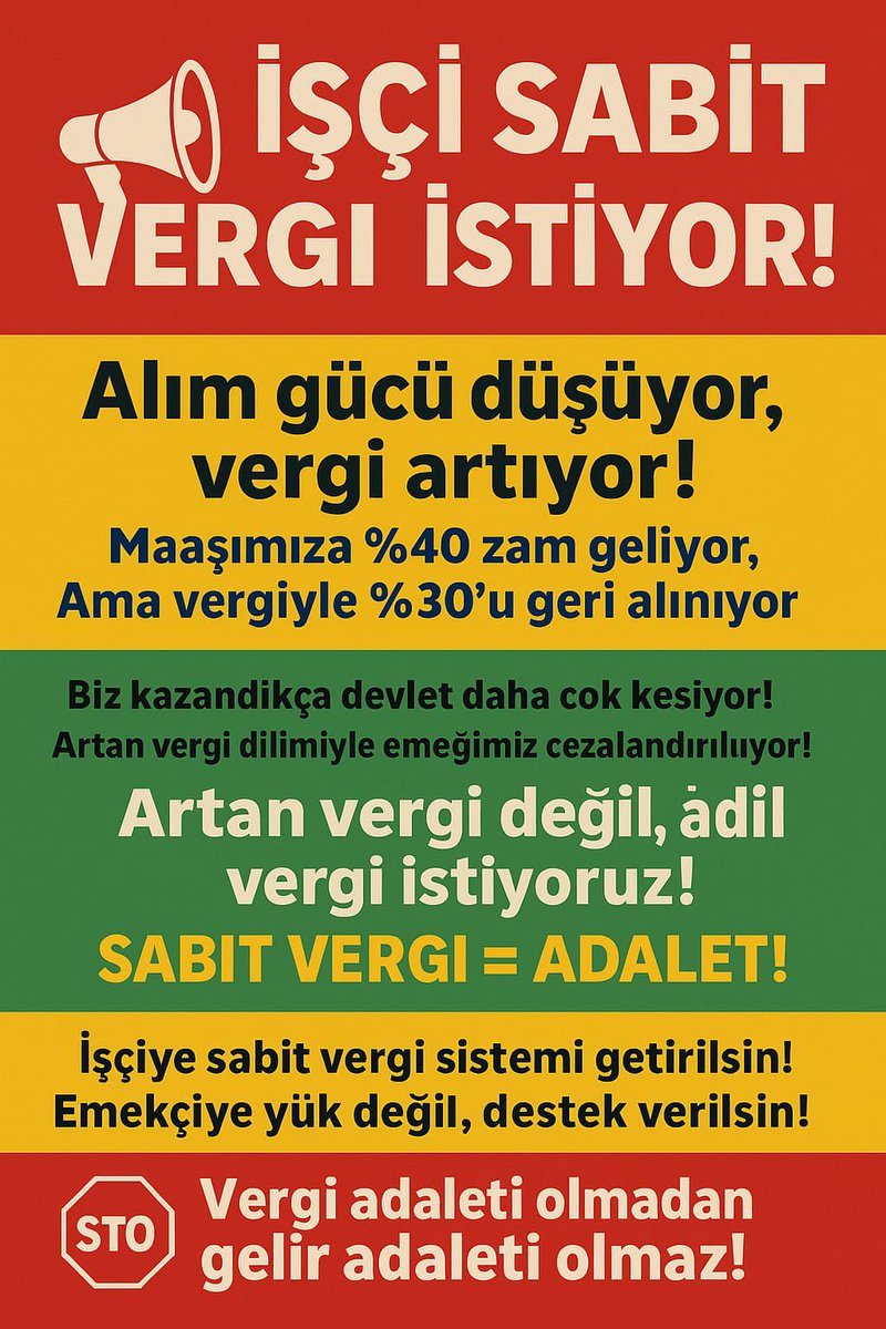 📉 Maaş artmadan vergi artıyorsa, bu adalet değil. Kamu işçisi sabit vergi talep ediyor.
#İşciSabitVergiİstiyor
📢 AİLEMİZE KATILIN: t.me/Kamuiscileri1
<a href="/RTErdogan/">Recep Tayyip Erdoğan</a> <a href="/isikhanvedat/">Prof. Dr. Vedat Işıkhan</a> <a href="/memetsimsek/">Mehmet Simsek</a> <a href="/turkiskonf/">TÜRK-İŞ</a> <a href="/hakiskonf/">HAKİŞ KONFEDERASYONU</a> <a href="/diskinsesi/">DİSK</a> #Kamuişçileri