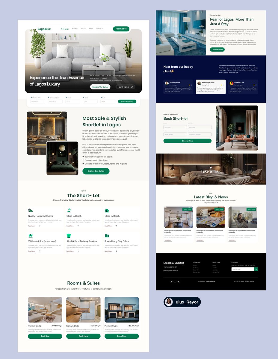 estyrayor's tweet image. Short-let Apartment Website. 

Looking to launch or redesign your website? DM me