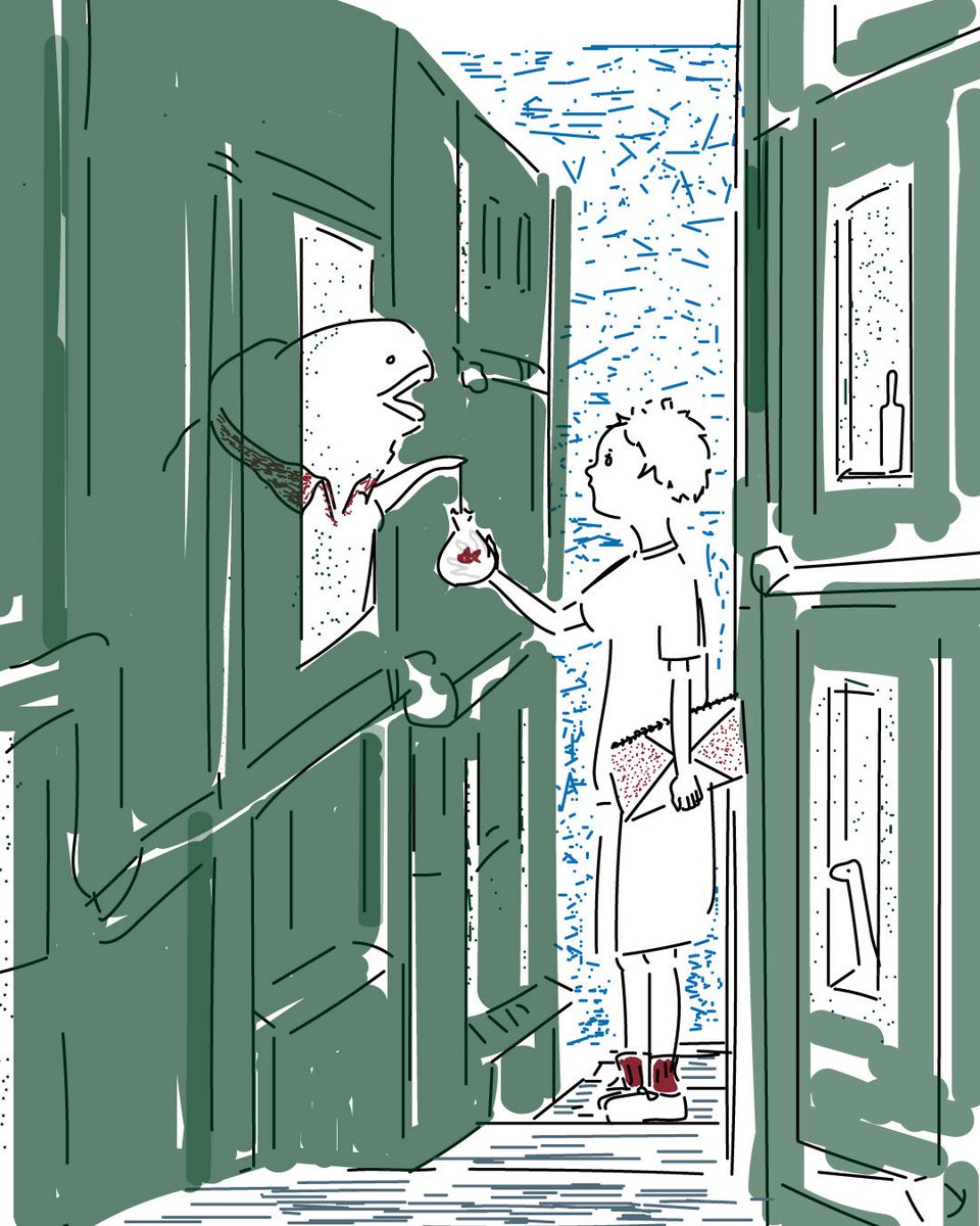いつも海が見えるお話その31
路地裏の深海魚堂

#illustration
#イラスト