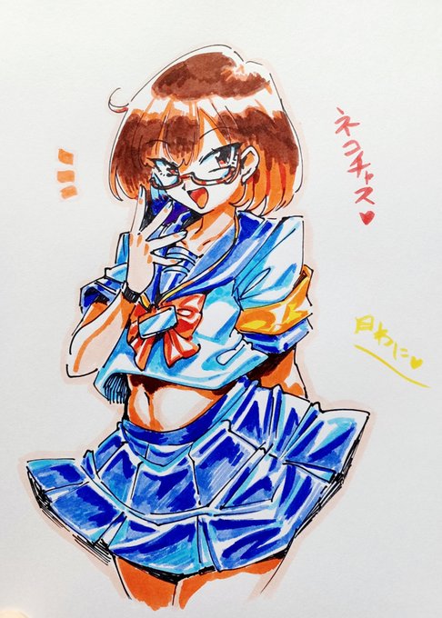 アナログで描いた
ネコチャス♪
#花ねこイラスト 