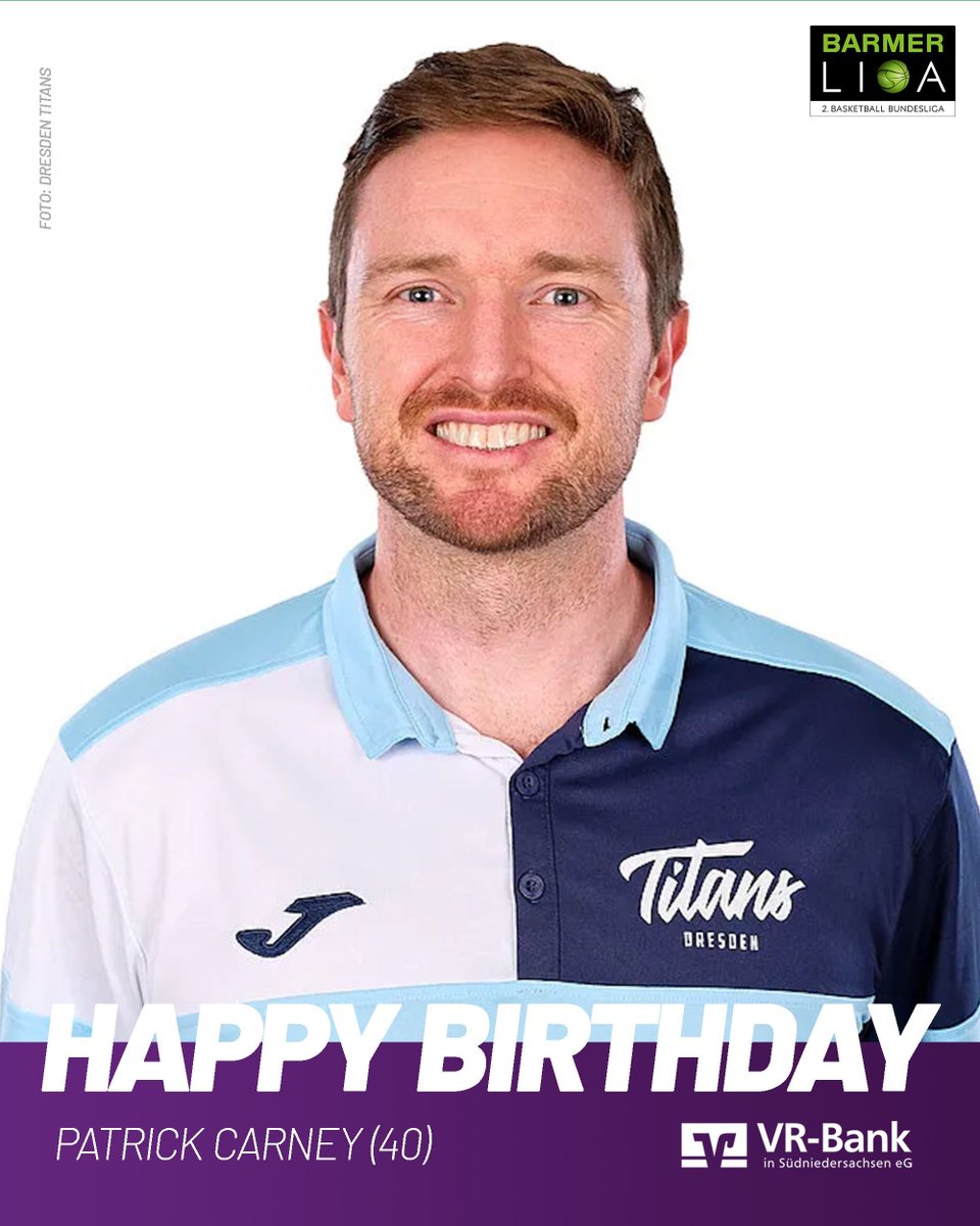 Happy Birthday, Patrick! 🥳

Wir gratulieren unserem neuen Assistenztrainer Patrick Carney zusammen mit der VR-Bank in Südniedersachsen von 💜 zu seinem 40. Geburtstag.

#wirsindgöttingen 
#basketball 
#proa 
#geburtstag