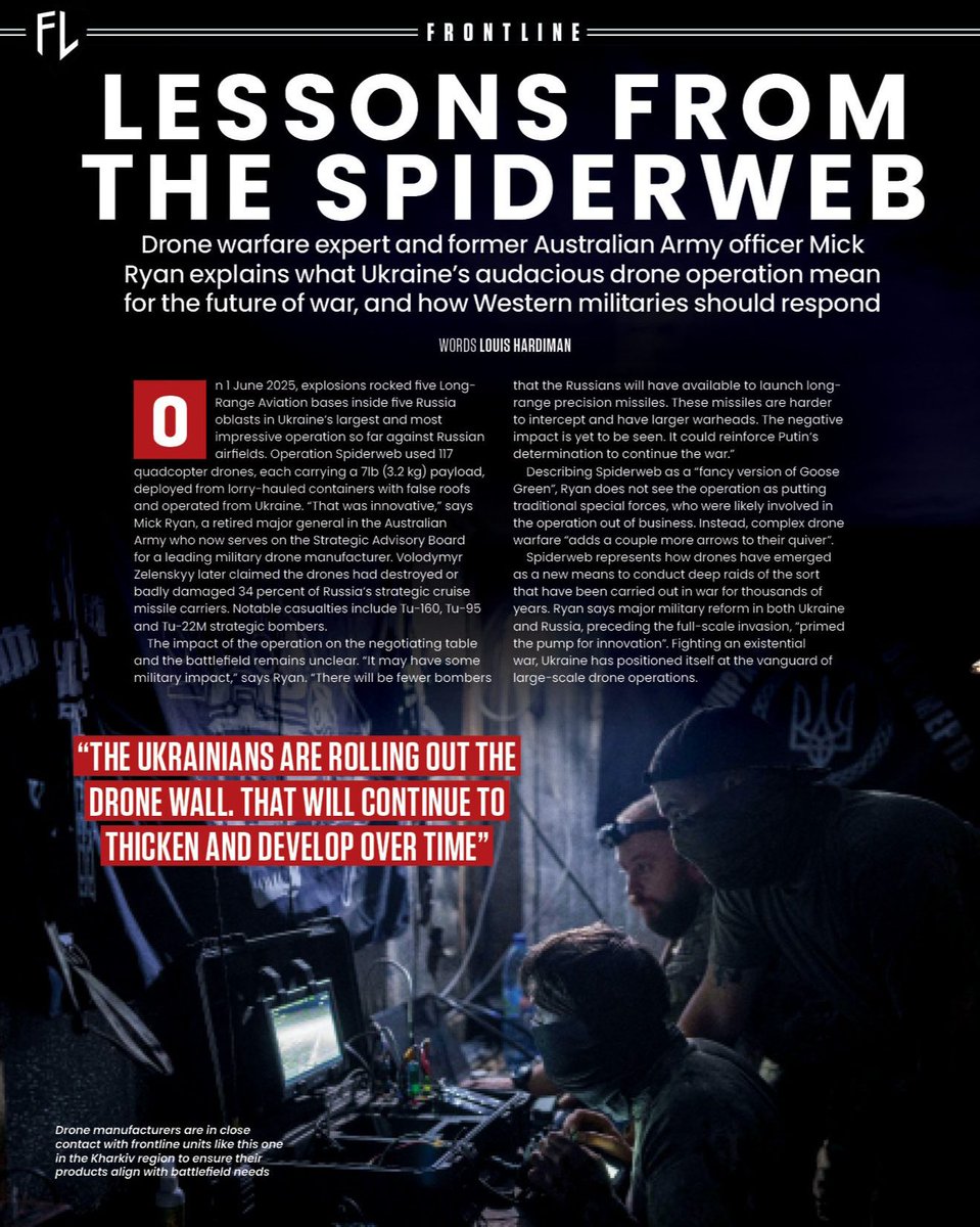 HistoryofWarMag's tweet image. Inside issue 148 - Frontline feature with @WarintheFuture, a drone expert and retired Australian Army officer, on Operation Spiderweb and drone warfare's future
➕ Also in Frontline, @cathyscottclark on arms dealer Viktor Bout's capture
➡️ Buy Today: history-of-war.visitlink.me/aFYo7M
