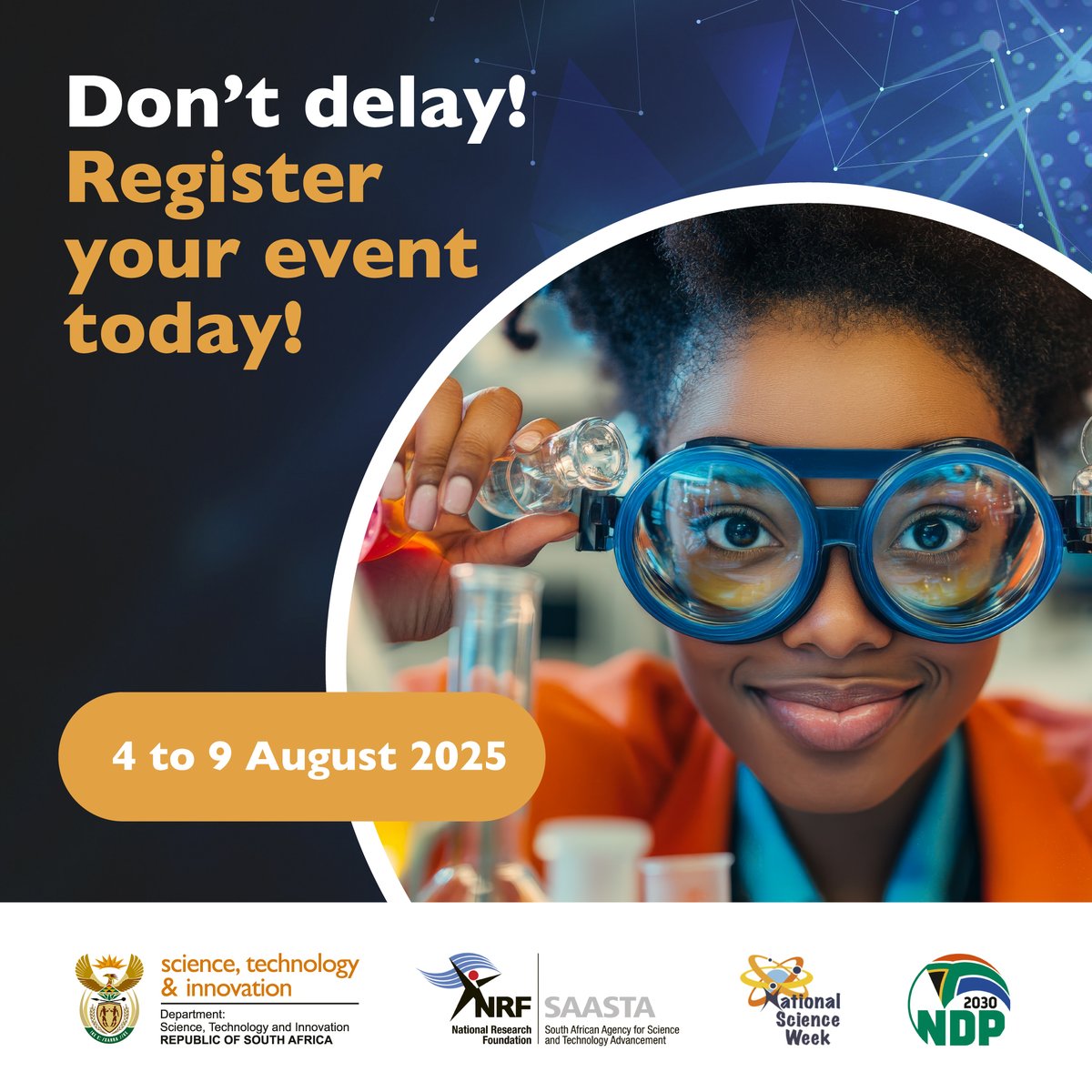 NRF_SAASTA's tweet image. Tick Tock! Don't miss your chance to be part of National Science Week 2025 under the theme: “Science, technology and innovation are for everyone.” Host an activity, share your passion, and inspire your community. Register today: seims.dsi.gov.za/public-events
@FabAcademic #NSW2025