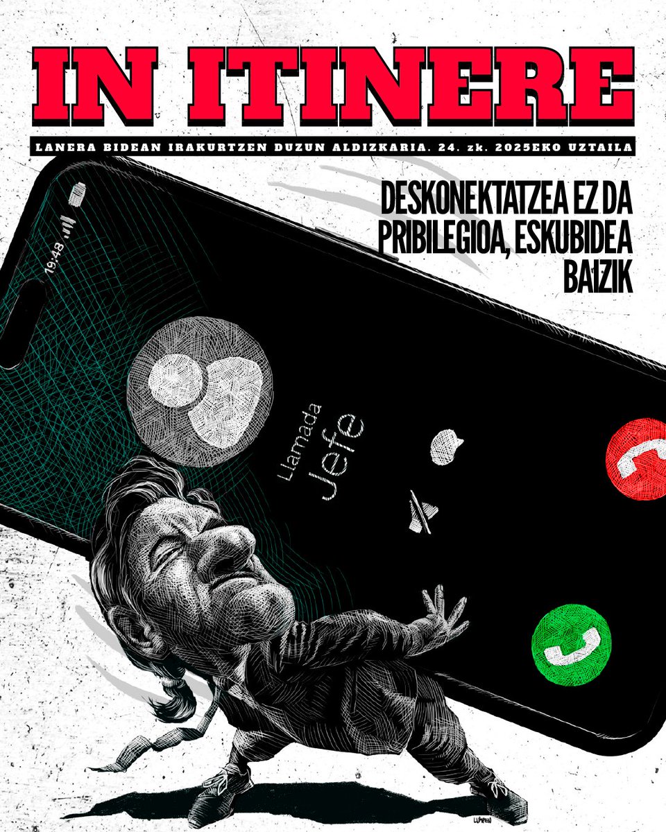 📰 In Itinere aldizkariaren 24. zenbakia kalean da, lanari buruzko hainbat gai jorratzen dituena: deskonexio digitalerako eskubidea, telelanari buruzko buloak, oporren inguruko zalantzak...
➡️ revistainitinere.com/descargas/Revi…
