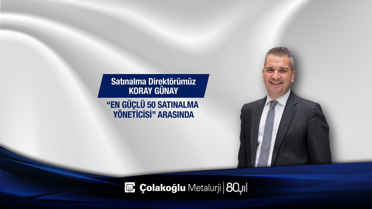 ColakogluGroup's tweet image. Çolakoğlu Metalurji Satınalma Direktörü Koray Günay, Ekonomist Dergisi tarafından bu yıl 12.kez düzenlenen ve satın alma alanında güçlü liderlerin belirlendiği “Türkiye’nin En Güçlü 50 Satın Alma Yöneticisi” listesinde!