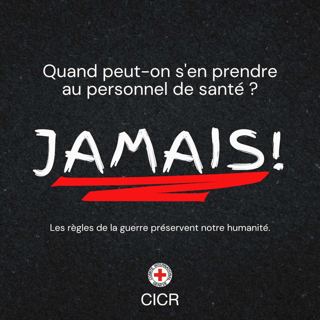CICR_fr's tweet image. Les règles de la guerre ?
Elles sauvent des vies et préservent notre humanité.