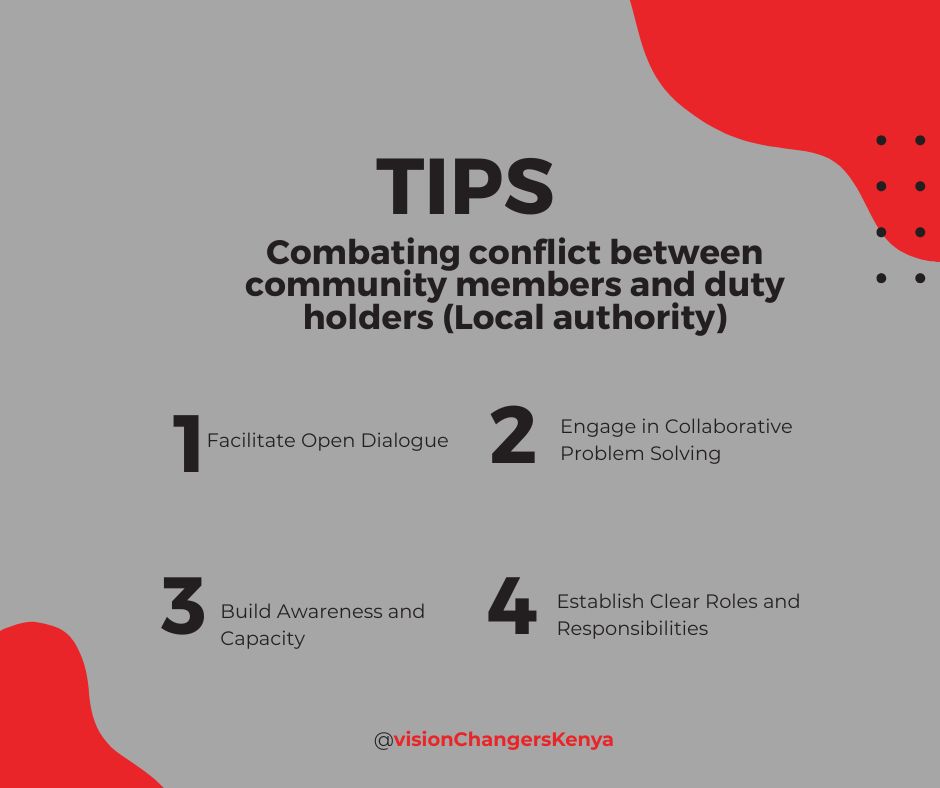 Unleashing the power of unity! 🌱 Dive into these 4 transformative tips from <a href="/ChangersKenya/">Vision Changers Kenya</a> to turn conflict into collaboration between community members and local authorities.

(Thread) 🧵🧵🧵