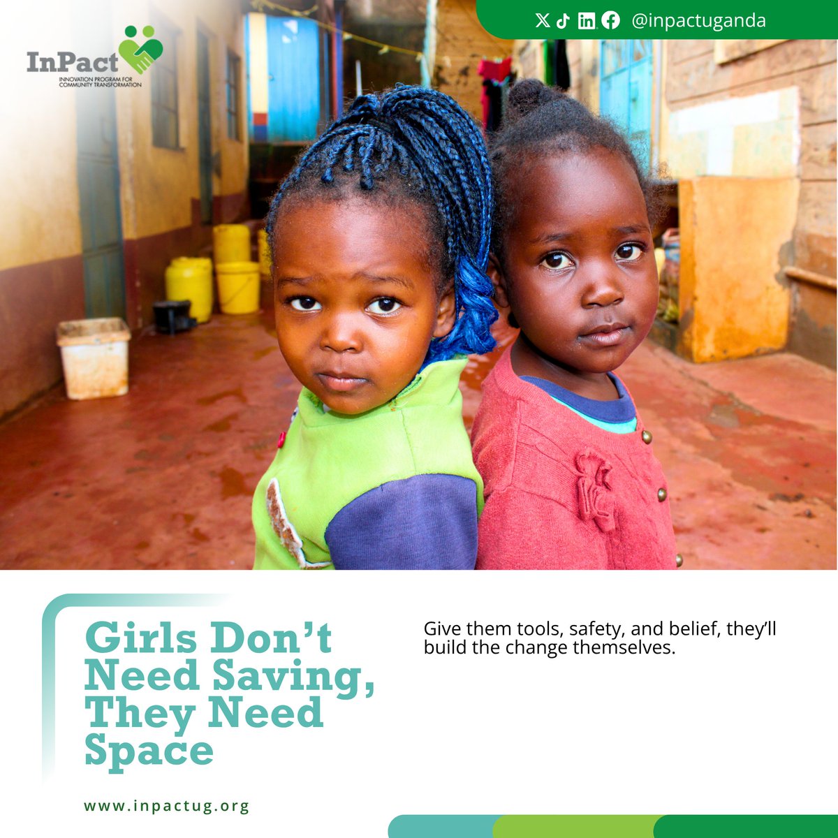 Girls Don’t Need Saving! They Need Space.

🔹Space to learn.
🔹Space to lead.
🔹Space to become.

Give them tools, safety, and belief, and they’ll build the change the world is waiting for.
#InpactUganda