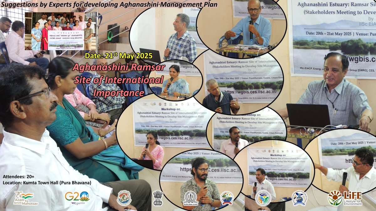 The Agnashini Ramsar site Management Plan was significantly advanced on May 21, 2025, through a dedicated session @Agnashini estuary, where expert suggestions were received. 
#WetlandConservation 
#Biodiversity #SustainableManagement #EnvironmentalPlanning 
#ExpertCollaboration