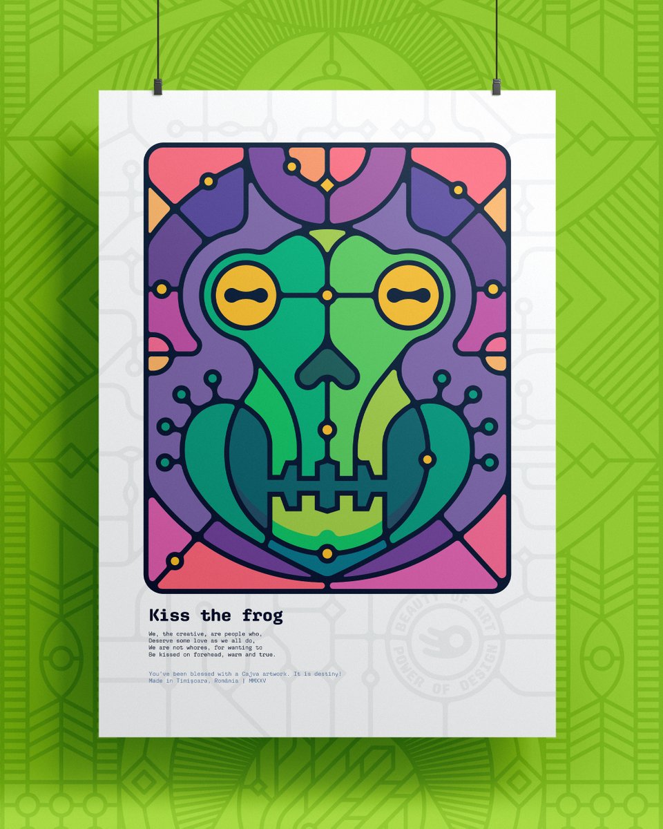 cajvaman's tweet image. Kiss the frog / Prints Series 6/12
We, the creative, are people who,
Deserve some love as we all do,
We are not whores, for wanting to
Be kissed on forehead, warm and true.
#KissTheFrog #DesignerFeelings #StainedGlassIllustration #Cajva #SelfLoveArt