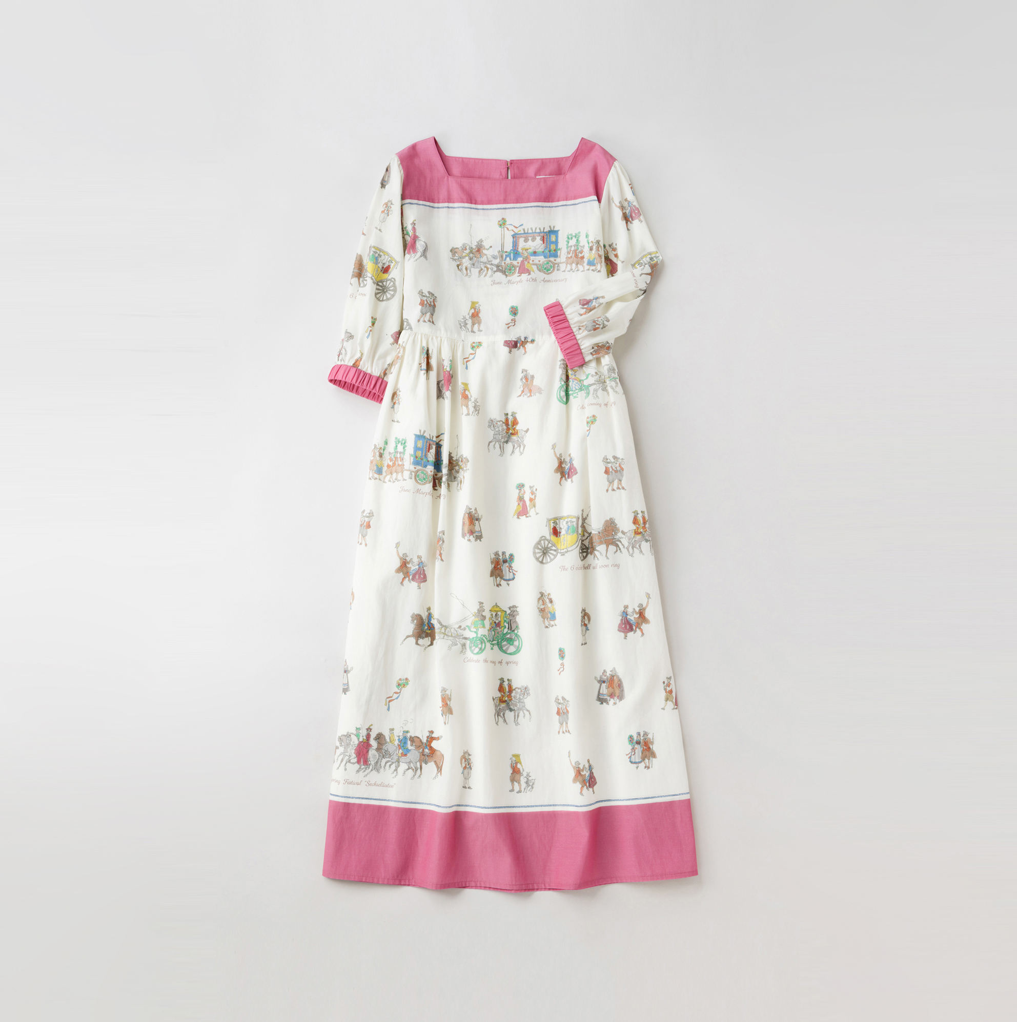 新品⭐️Jane Marple ドレス Jane Marple / アリスプリントのスクエアドレス ネイビー I-25