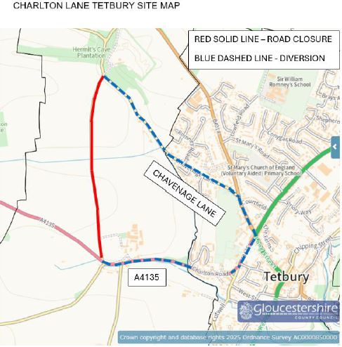 Charlton Lane #Tetbury Carriageway spray injection patching works happening 23rd July. A road closure will be in place 09:30 to 15:30