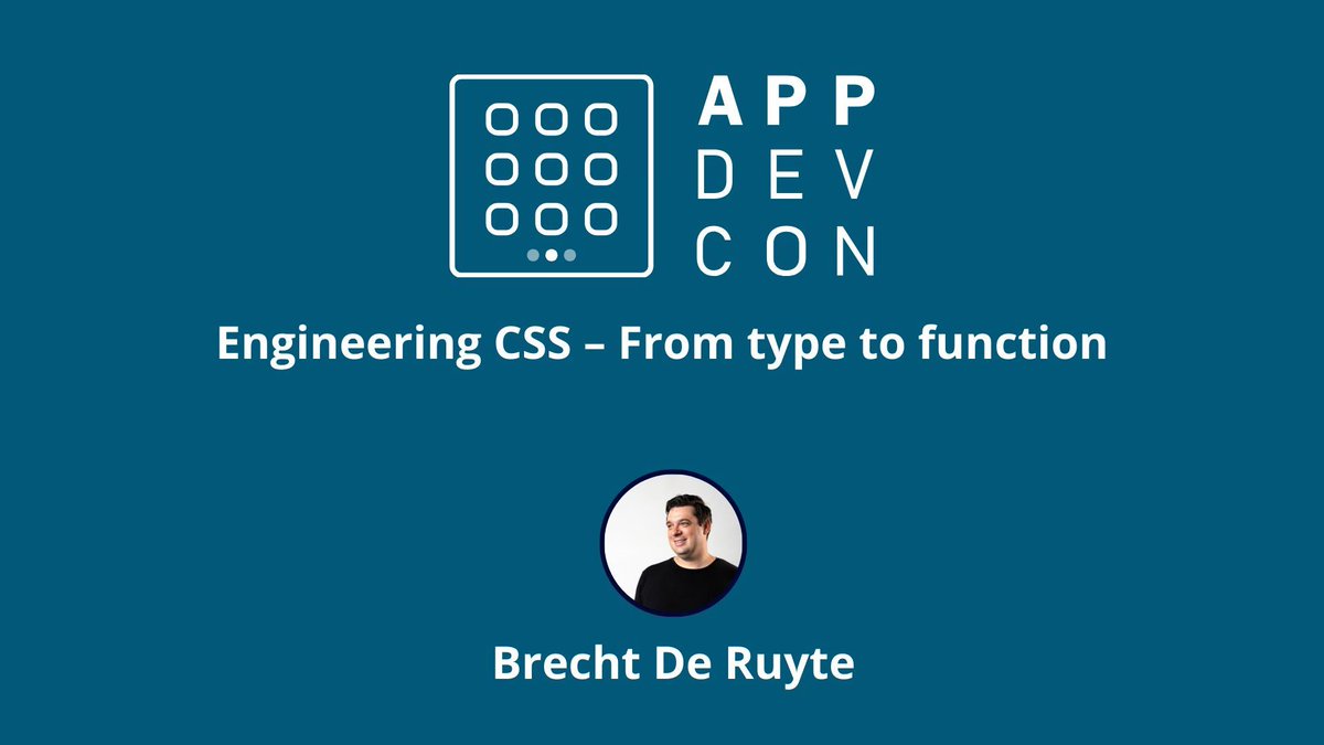 🎤 Brecht de Ruyte spoke at Appdevcon! 

His talk 'Engineering CSS – From type to function' is now live!💪 🚀 

🎥 Watch it here: appdevcon.nl/session/engine…

#adc25 #CSS #frontend #appdevcon