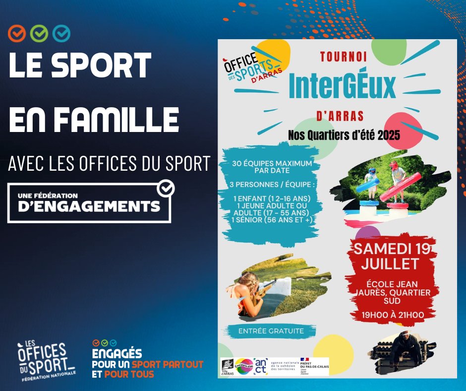 🎯 Et si le sport en famille était un acte citoyen ?
Parce qu’il rassemble, éduque, transmet, unit les générations et les quartiers…

💙 Avec les Offices du Sport, on agit partout pour un sport pour tous, 

📢 Le sport n’est pas accessoire, il est essentiel. Soutenons-le !