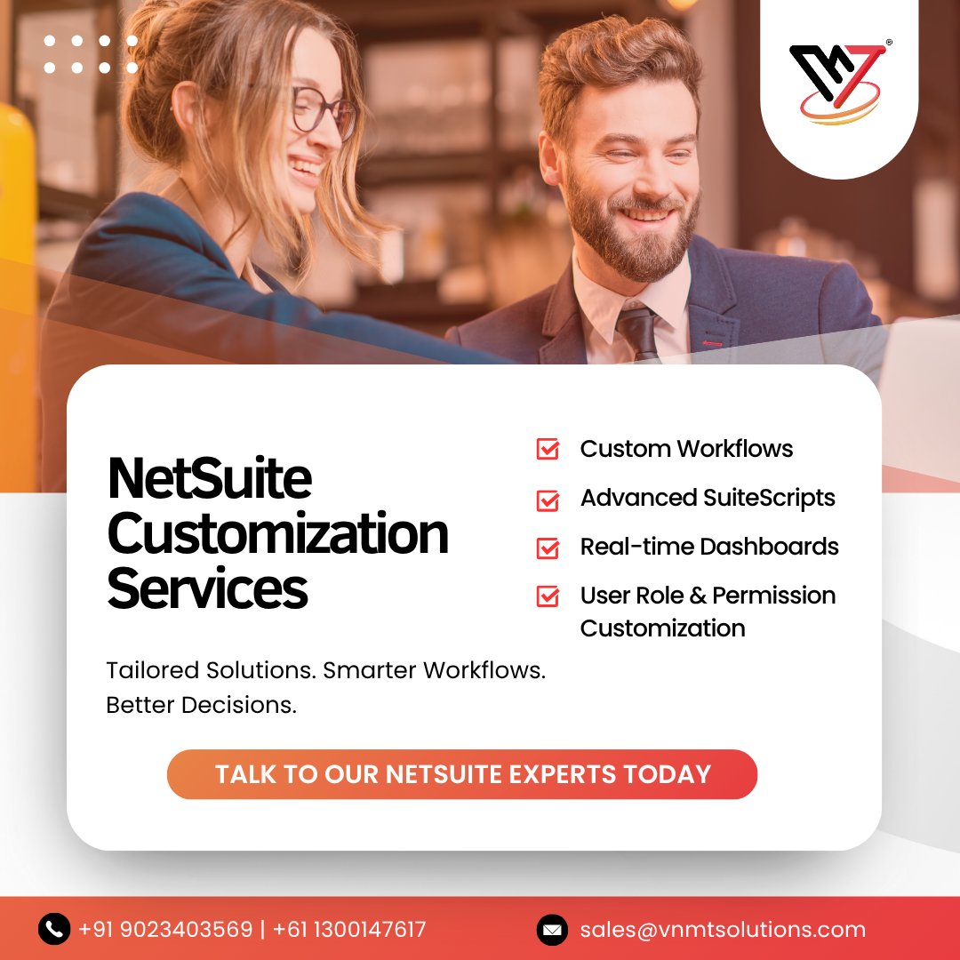 VNMT Solutions (@vnmt_solutions) on Twitter photo Struggling with ERP that doesn’t fit your business?
At <a href="/vnmt_solutions/">VNMT Solutions</a>, we tailor NetSuite to your workflows, not the other way around.
1. Custom Workflows
2. Dashboards
3. SuiteScripts & more
Let’s talk: vnmtsolutions.com/contact-us/
#NetSuite #ERP #Customization #VNMTSolutions Struggling with ERP that doesn’t fit your business?
At <a href="/vnmt_solutions/">VNMT Solutions</a>, we tailor NetSuite to your workflows, not the other way around.
1. Custom Workflows
2. Dashboards
3. SuiteScripts & more
Let’s talk: vnmtsolutions.com/contact-us/
#NetSuite #ERP #Customization #VNMTSolutions