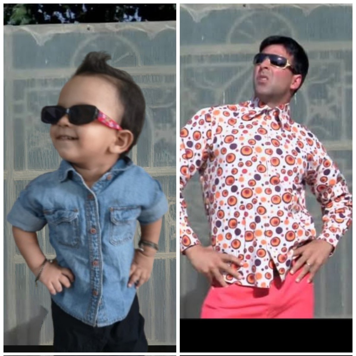 JOYDUTTAJOY's tweet photo. My 2 year old son recreates the look from the movie #Phirherapheri 

Hoping reply from comedy ka khiladi @akshaykumar sir 

@SunielVShetty
@SirPareshRawal
#Akshaykumar #Ekaksh #Khiladi #herapheri #Fan https://t.co/mAJpxDjMd6