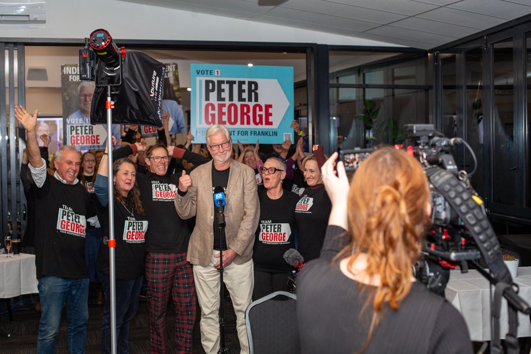 Indy4Franklin's tweet image. 39 days took us from a standing start to winning more votes in Franklin on the current count than any other candidate.
We have sent a strong message Liberal and Labor. Thankyou to everyone who supported and drove our campaign with such goodwill and to all who voted for me.