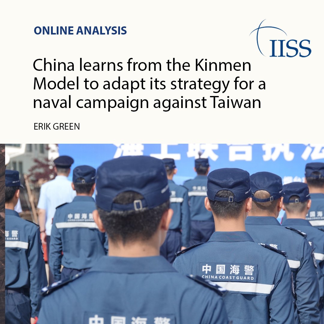 IISS News (@iiss_org) on Twitter photo Since the Kinmen Model was announced, the CCG and PLA have practised different forms of maritime control, and the model has evolved as China has experimented with its application.
Read the latest IISS analysis by Erik Green (<a href="/Erik_Green8/">Erik Green 林艾力</a>):
➡ go.iiss.org/4m1c29W Since the Kinmen Model was announced, the CCG and PLA have practised different forms of maritime control, and the model has evolved as China has experimented with its application.
Read the latest IISS analysis by Erik Green (<a href="/Erik_Green8/">Erik Green 林艾力</a>):
➡ go.iiss.org/4m1c29W