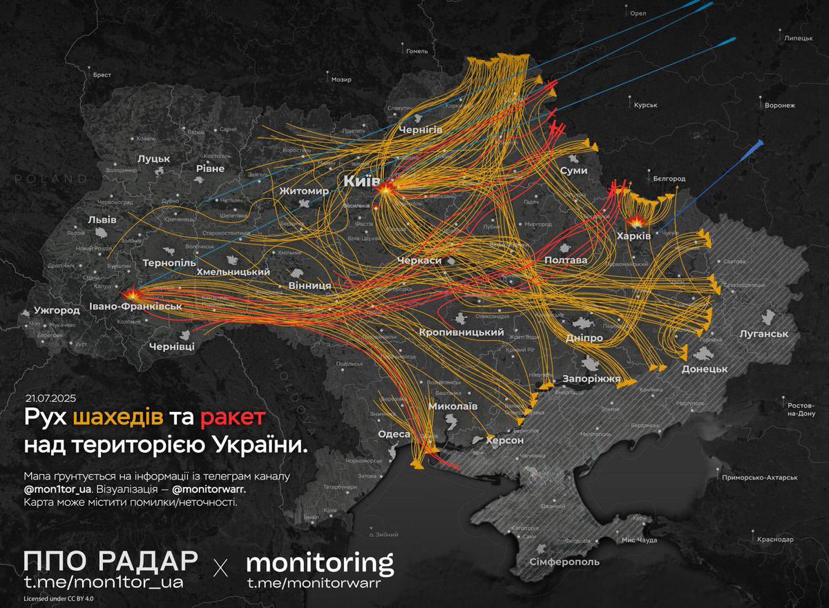 StratcomCentre's tweet image. Overview of Russia's overnight attack on Ukraines civilian population.
Over 450 drones and missiles.