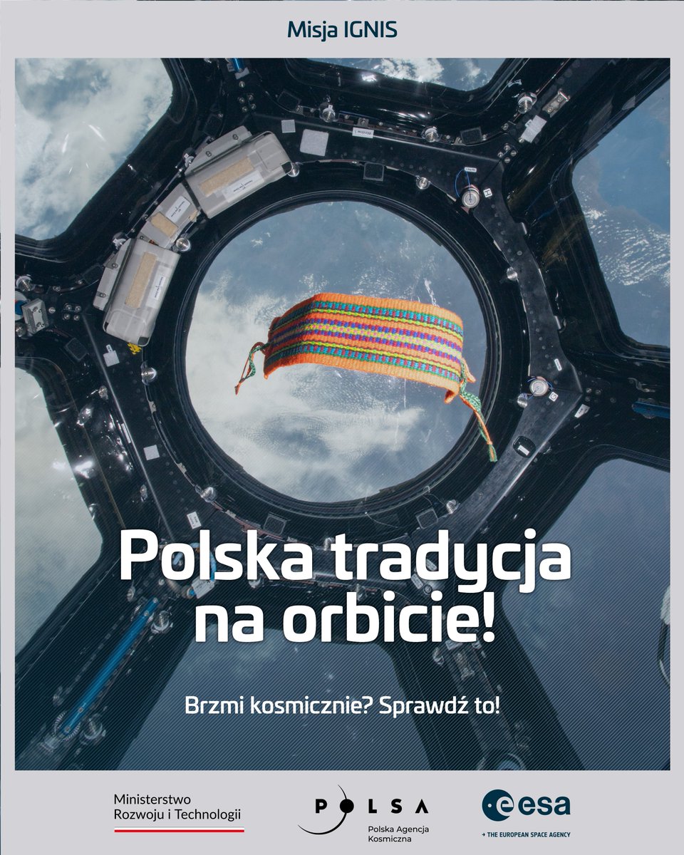 MRiTGOVPL's tweet image. 🌻Dzięki współpracy z Państwowym Muzeum Etnograficznym w Warszawie, na pokład Międzynarodowej Stacji Kosmicznej trafiła krajka – wąski, ręcznie tkany pas o tradycyjnym wzorze z regionu opoczyńskiego w centralnej Polsce. Ten fragment tkaniny symbolizuje przynależność do wspólnoty…