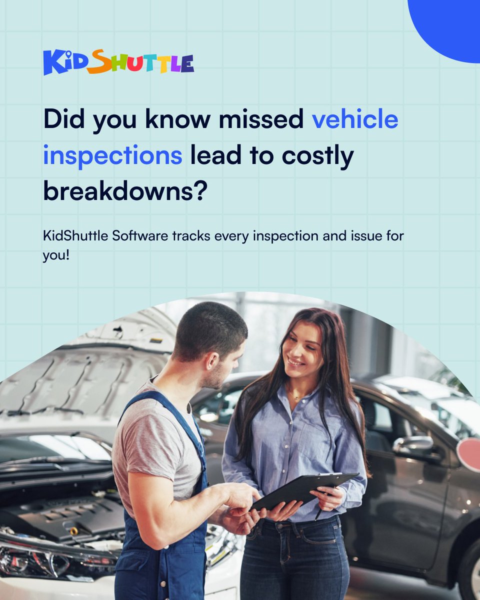 KidShuttleApp's tweet image. One missed inspection can cost you thousands in repairs, not to mention your reputation.

With KidShuttle, you can track every vehicle check, issue, &amp;amp; maintenance update from one platform.

Demo link: kidshuttleapp.com/Contact-Page

#KidShuttle #FleetManagement #TransportationSoftware