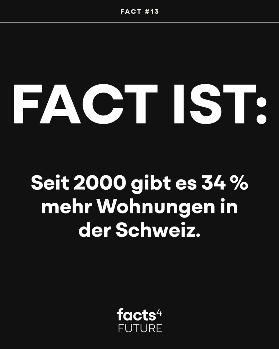 Facts 4 Future (@facts4future) on Twitter photo Einheimische First? 🤔
Der <a href="/tagesanzeiger/">tagesanzeiger</a> berichtet über die Wohnsituation in der Schweiz und das Vorhaben der Bürgerlichen, die Wohnungsnot zu lindern.
Fact ist: Seit 2000 gibt es 34 % mehr Wohnungen in der Schweiz.
➡️ Folge uns für klare Facts! 😉 Einheimische First? 🤔
Der <a href="/tagesanzeiger/">tagesanzeiger</a> berichtet über die Wohnsituation in der Schweiz und das Vorhaben der Bürgerlichen, die Wohnungsnot zu lindern.
Fact ist: Seit 2000 gibt es 34 % mehr Wohnungen in der Schweiz.
➡️ Folge uns für klare Facts! 😉
