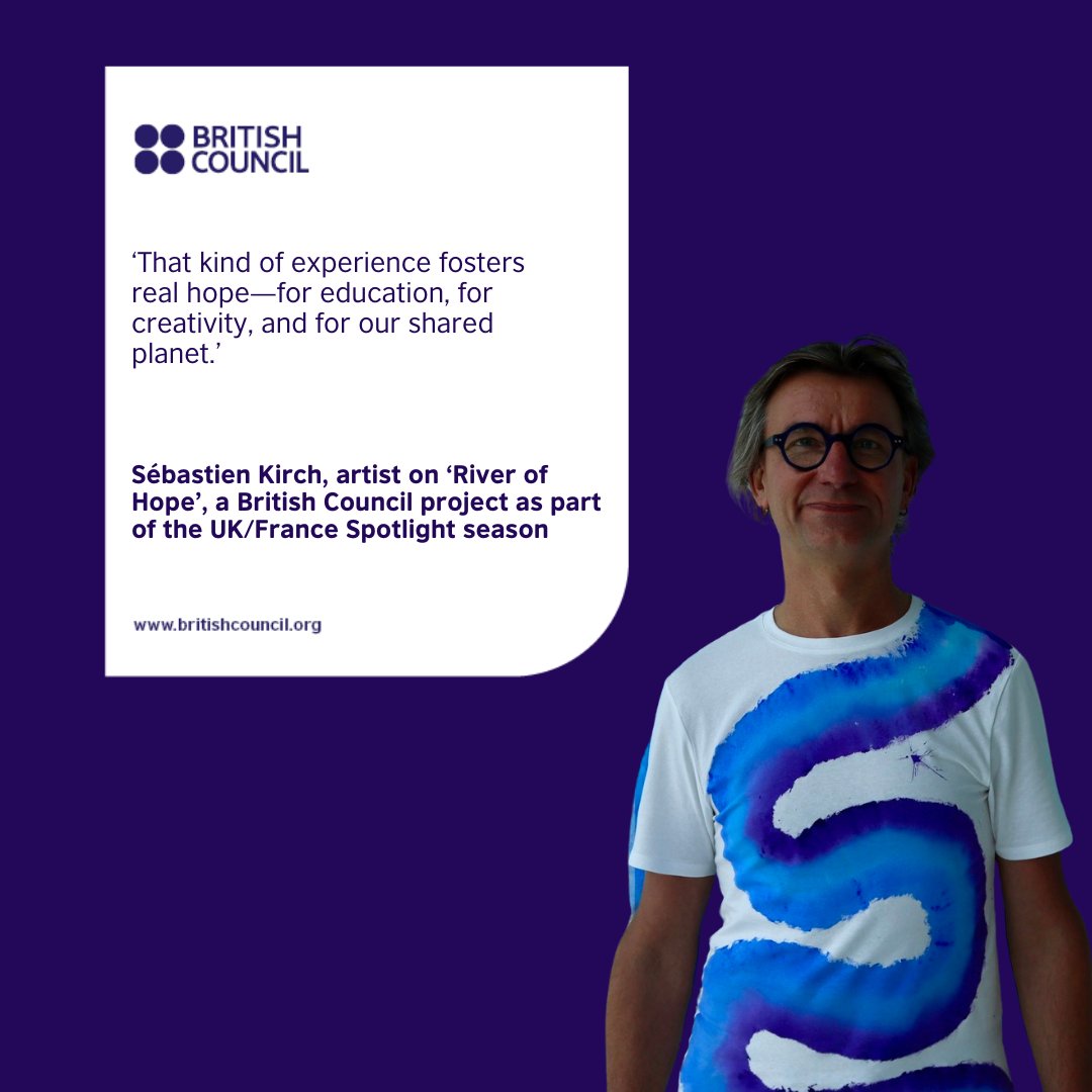 trBritish's tweet image. 'Each student contributed to something monumental.'
Artist Sébastien Kirch led ten classes through hands-on art workshops blending science, English, and environmental themes—culminating in a stunning 22-metre mural: ow.ly/leXX50Wjwe9
#HumanStories @fr_British @ali_atkins