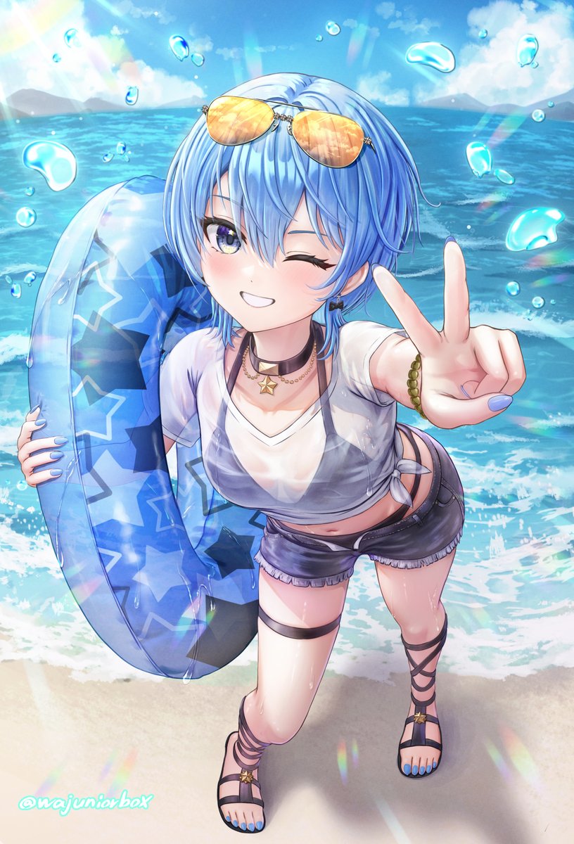 wajuniorbox's tweet image. 浮き輪 すいちゃん。
#三連休はフォロワーさんが増えるらしい