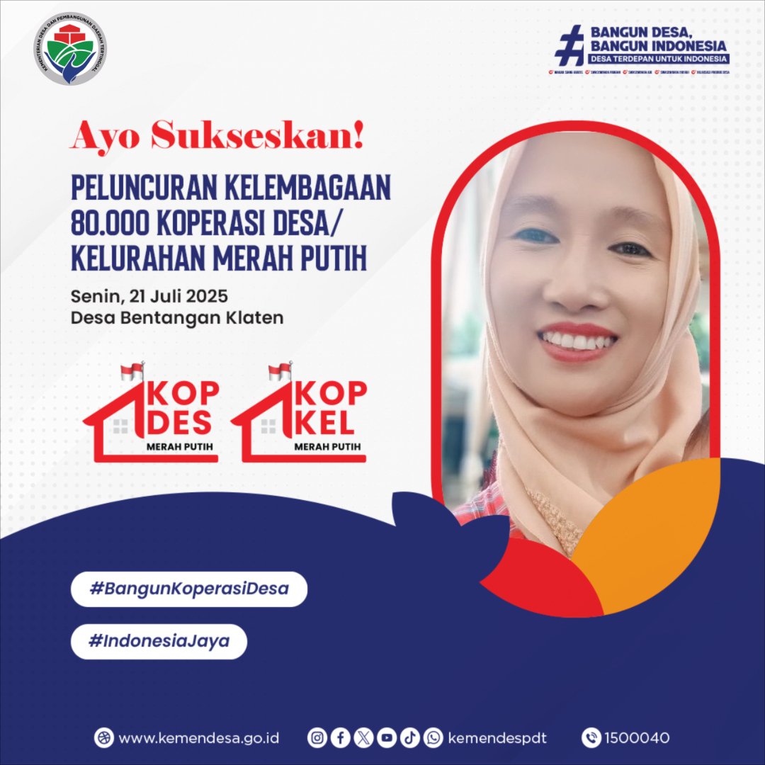 Dalam rangka mendukung lounching 80 ribu Koperasi Desa Merah Putih Hari Senin tgl 21 Juli 2025
#BangunKoperasiDesa
#IndonesiaJaya
<a href="/prabowo/">Prabowo Subianto</a>
<a href="/YandriSusanto27/">Yandri Susanto</a>
<a href="/ArizaPatria/">Ariza Patria</a>
<a href="/taufikmadjid71/">IG : taufik.madjid</a>
<a href="/kemendespdt/">#BangunDesaBangunIndonesia</a>
<a href="/bpsdmkemendesa/">Bpsdm Kemendesa</a>
@DesaPeNusantara