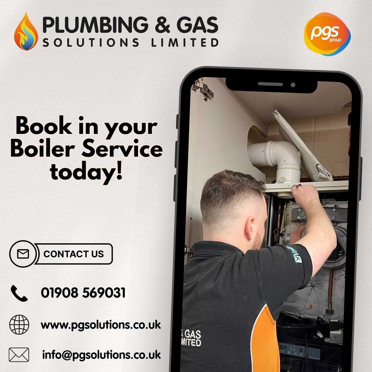 PGSolutionsltd's tweet image. By getting your boiler serviced by Plumbing & Gas Solutions, you secure a reactive, reliable partner that will support you with all your needs.🤝
When it's time to book in your service again, we'll reach out and remind you. 🗒️
Get in contact with PGS, today.
01908 569031 📞