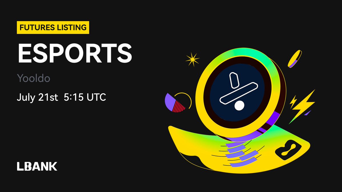 LBankFutures's tweet image. 🔥 #LBankFutures New Listing🚀
📜 $ESPORTS (Yooldo) perpetual with up to 20x leverage now live on #LBank!
👉 Trade Now: lbank.com/en-US/futures/…
💎 For more details and updates: lbank.com/support/articl…