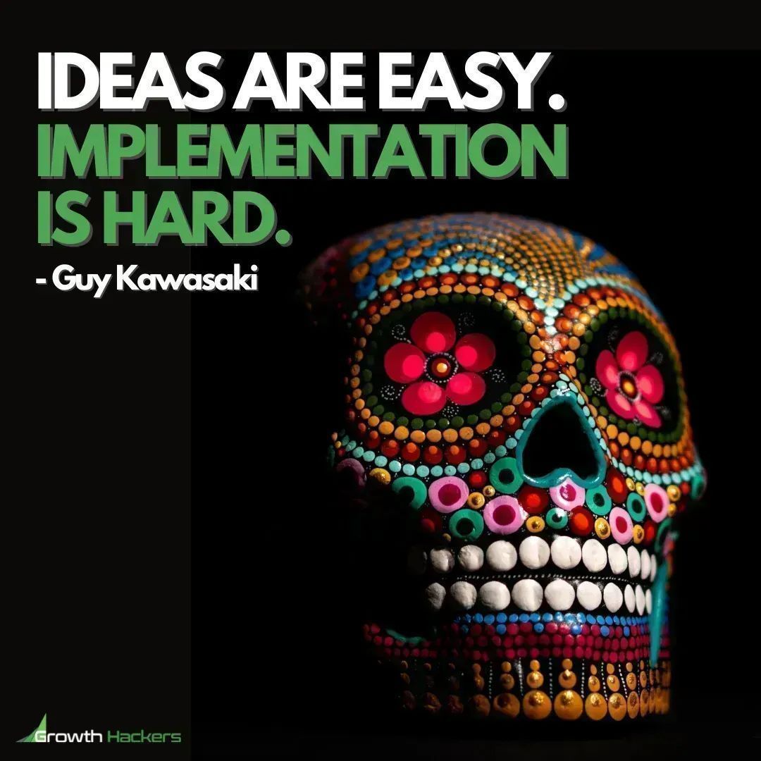 StartGrowthHack's tweet image. Ideas are easy.
Implementation is hard.
Guy Kawasaki (@GuyKawasaki)

buff.ly/2WnmTQ3

#Ideation #Execution #Implementation #Ideas #Business #Entrepreneurship #StartupBusiness