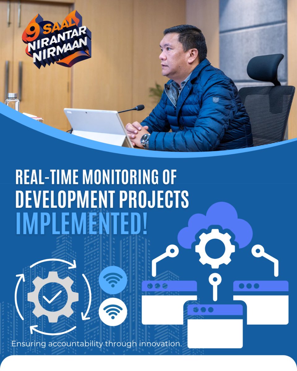 BJP4Arunachal's tweet image. Under Pema 3.0, Arunachal Pradesh deploys real-time monitoring, guaranteeing timely completion and quality execution of projects statewide.
#9SaalNirantarNirmaan #AccountableGovernance #ProjectMonitoring #ViksitArunachal
@BJP4India @PemaKhanduBJP @ChownaMeinBJP @TheAshokSinghal…