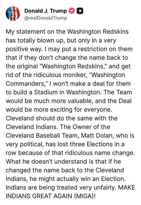 Americans are drowning in grocery and housing costs, and Trump’s out golfing, whining about football team names. He doesn’t give a damn.