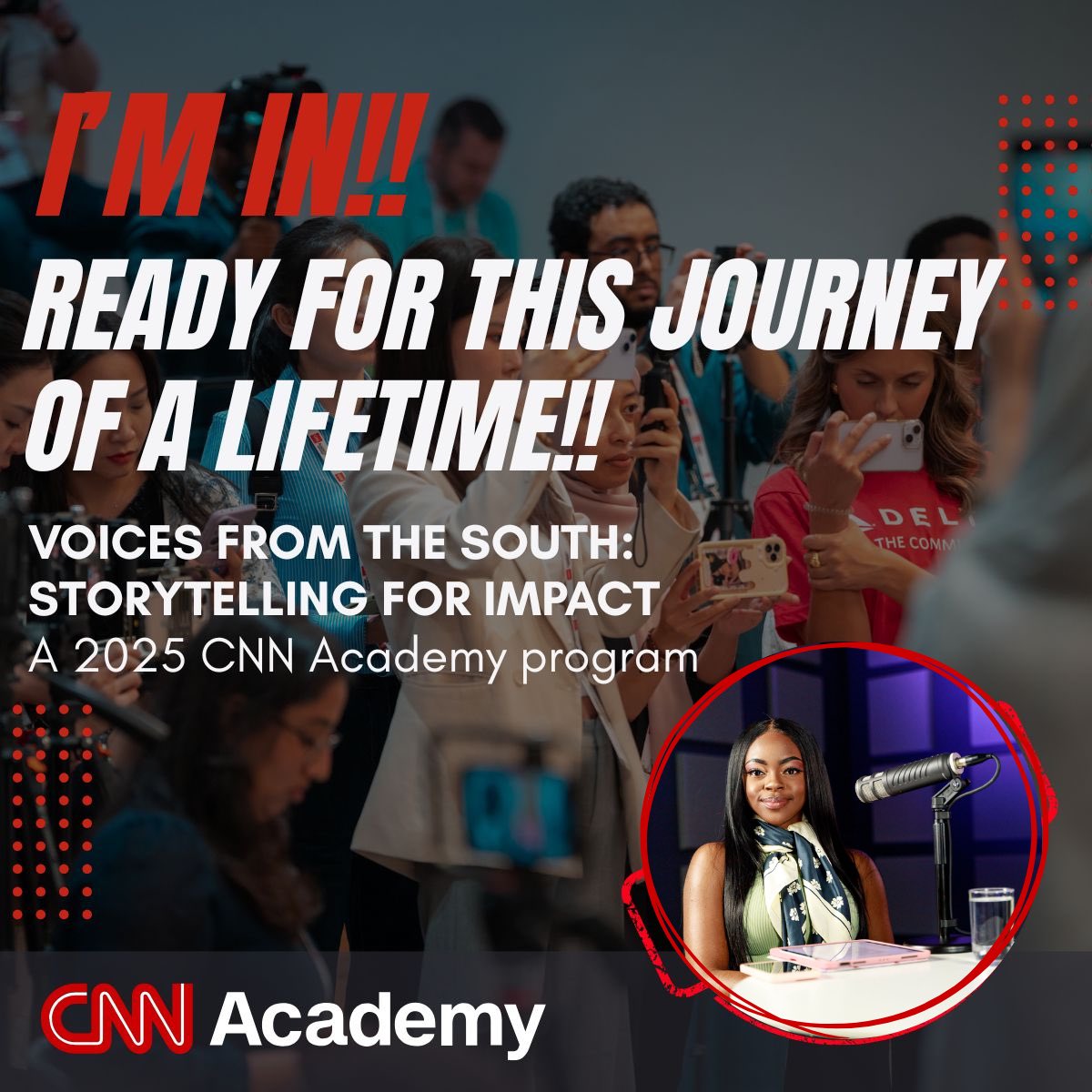 STUNNED &amp; SPEECHLESS!!! Selected from over 10,000+ global applications to join <a href="/CNN/">CNN</a> Academy, powered by the Gates Foundation!!!
Learning from the world’s best how to tell powerful stories with impact.
This is what dreams are made of. Grateful beyond words. #CNNAcademy