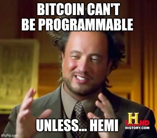 IFerialdi60077's tweet image. People laughed at the idea of programmable Bitcoin.
Now @hemi_xyz enters with native EVM support, no bridges needed.
Suddenly it doesn’t sound so crazy anymore.
#programmablebitcoin
