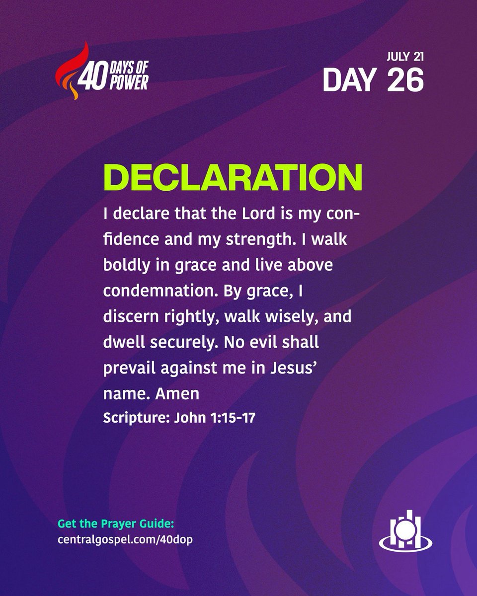 Receive divine confidence and strength in the Lord! 

#40DaysOfPower 
#GW2025