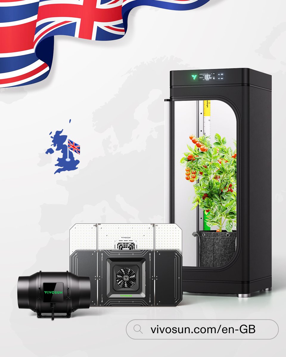 🇬🇧 UK, We’ve Landed! 

We’ve officially launched in the UK—your grow game just leveled up. Fresh gear, top tech, and everything you need to grow.  

The wait is over—check out the site (vivosun.com/en-GB) and let's grow together!

#vivosun #uk #newlaunch
