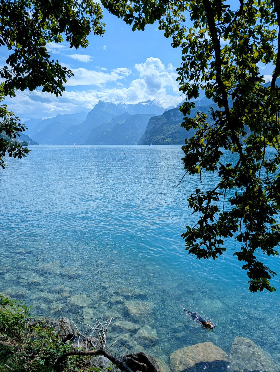 HikingSchweiz's tweet image. Yesterday - lounging lakeside in the sun listening to live music; Today - walking lakeside in the rain listening to the pitter-patter of raindrops. Both are nice!