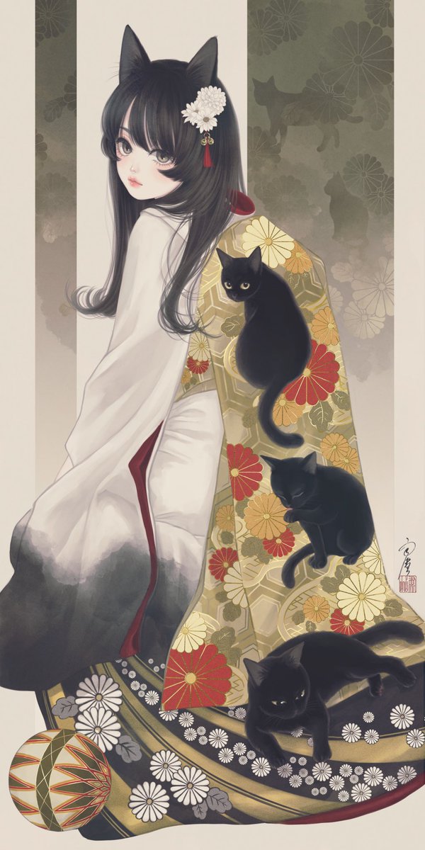 ushi_mt's tweet image. #これでフォロワーさんが増えました

【猫又『小菊』】
※タップ推奨