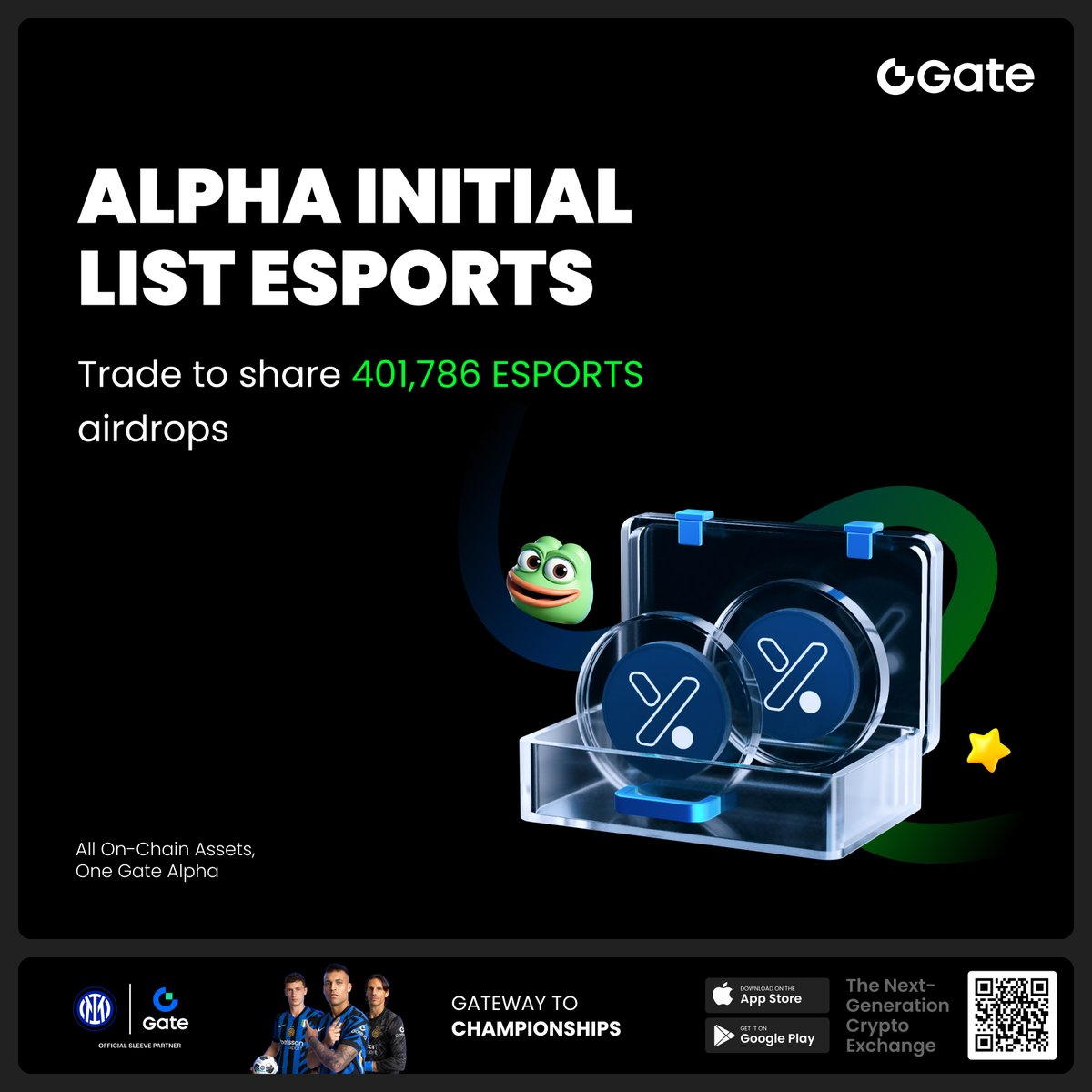 GateioAlpha's tweet image. 🎁 Gate Alpha Airdrop Alert! To celebrate the listing of $ESPORTS on Gate Alpha.
A limited-time airdrop campaign is now live — with 401,786 ESPORTS up for grabs!
First Come, First Served
🔥Trade the Hottest On-Chain Assets First
For more information: gate.com/campaigns/1576……