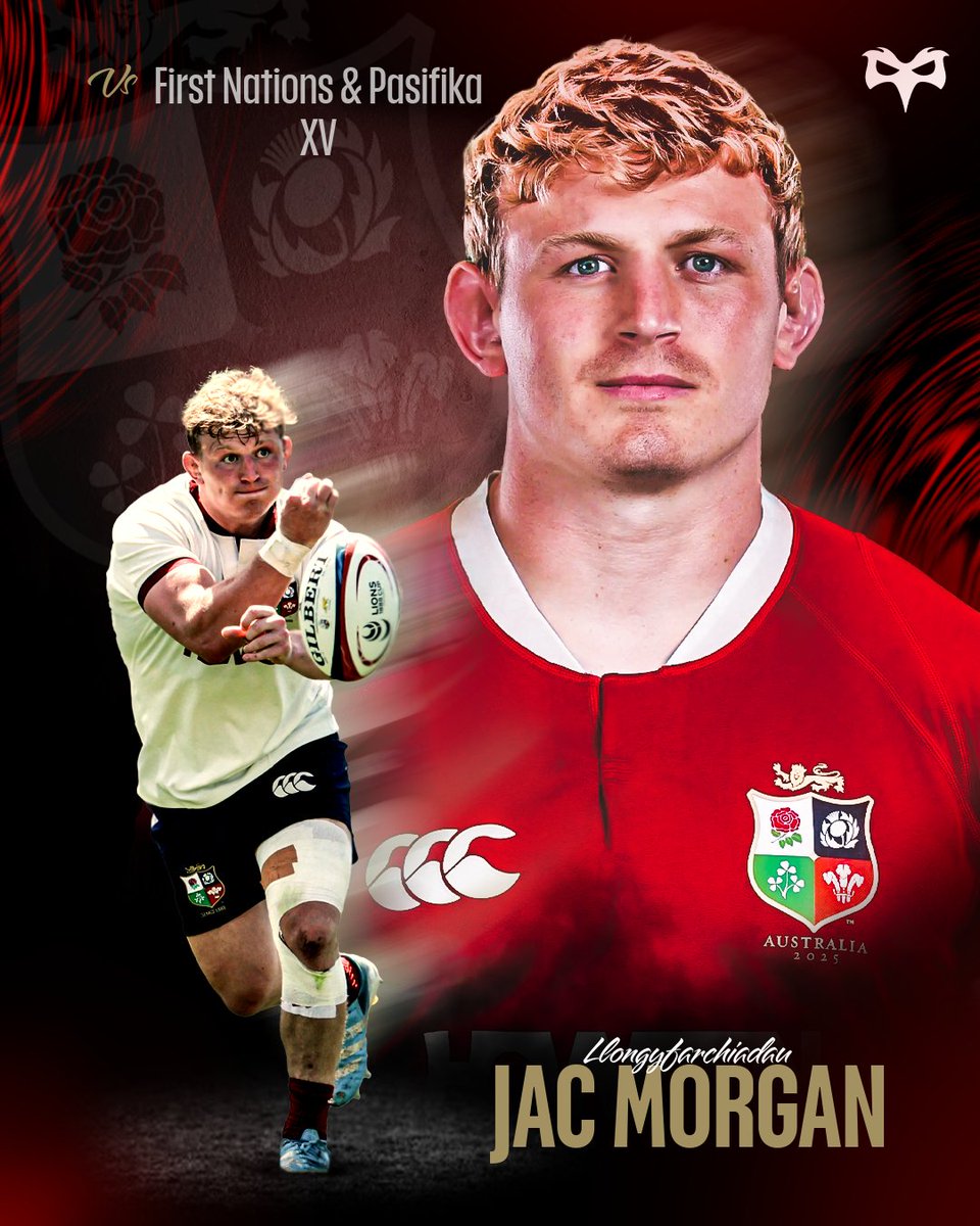 ospreys's tweet image. Llongyfarchiadau to Jac Morgan who has been named at 6️⃣ in the Lions team to face the First Nations & Pasifika XV tomorrow at the Marvel Stadium, Melbourne 👊
#TogetherAsOne