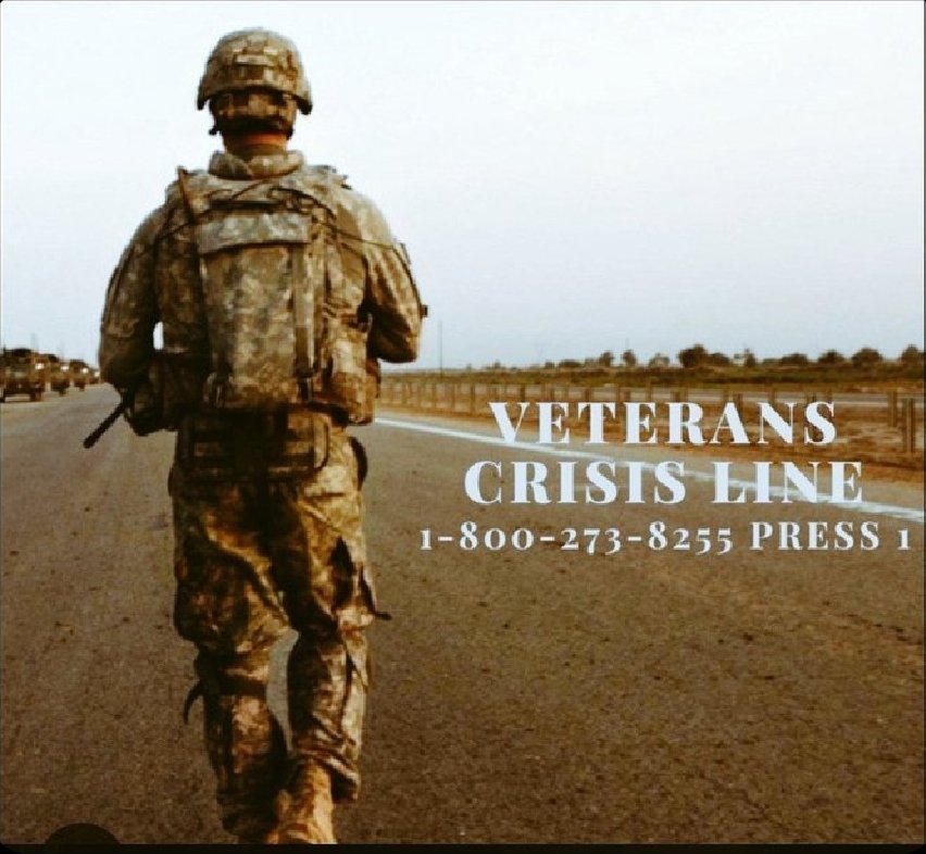 Always remember, our veterans are never alone. If you're struggling, call 1-800-273-8255 and press 1 or DM me anytime. You’re my brothers, my sisters my veterans. 🫡❤️🇺🇸

We fought together. We heal together.
Semper Fidelis. You matter. ✝️🔥🦅