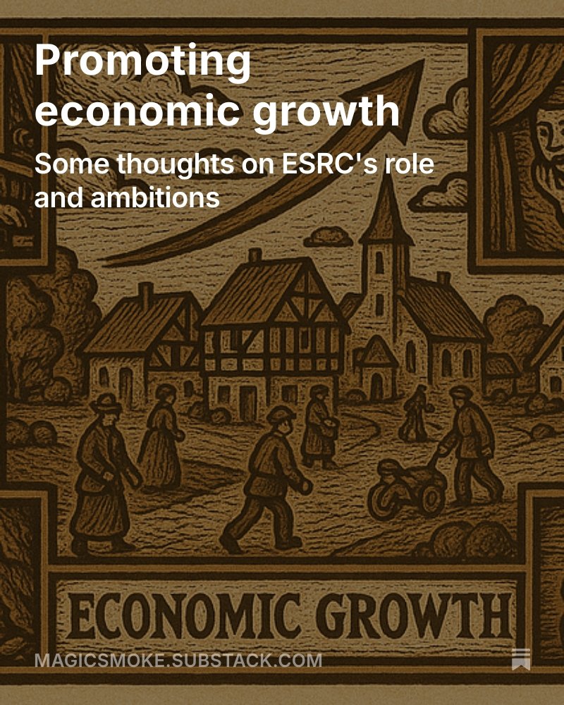 Stian Westlake (@stianwestlake) on Twitter photo An important element of the new <a href="/ESRC/">Economic and Social Research Council</a> strategy we are working on is to make the promotion of economic growth an explicit goal of our work.
I've written a short piece about why we're doing this, and what that might involve. An important element of the new <a href="/ESRC/">Economic and Social Research Council</a> strategy we are working on is to make the promotion of economic growth an explicit goal of our work.
I've written a short piece about why we're doing this, and what that might involve.