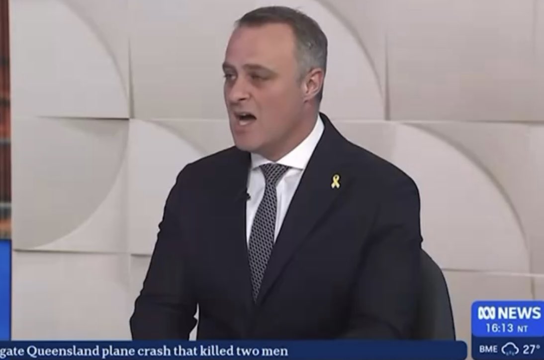 strangerous10's tweet image. Tim Wilson on #AfternoonBriefing refuses to say whether he agrees with Barnaby Joyce that the Liberals should withdraw from Net Zero & the Paris agreement. Surely #Goldstein deserves better than this. What an imbecile. #abc