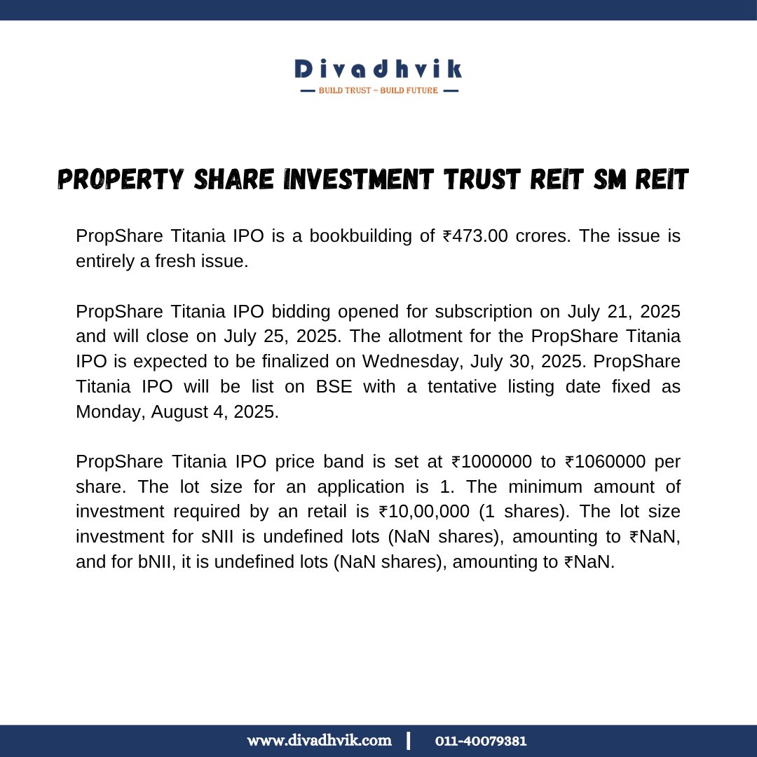 divadhvik's tweet image. 📢 Investment Opportunity Alert! 📢

👉 Want to know if this REIT fits your investment strategy? Get detailed insights, benefits, and risks on the Divadhvik App — your guide to smarter investments! 📲📈